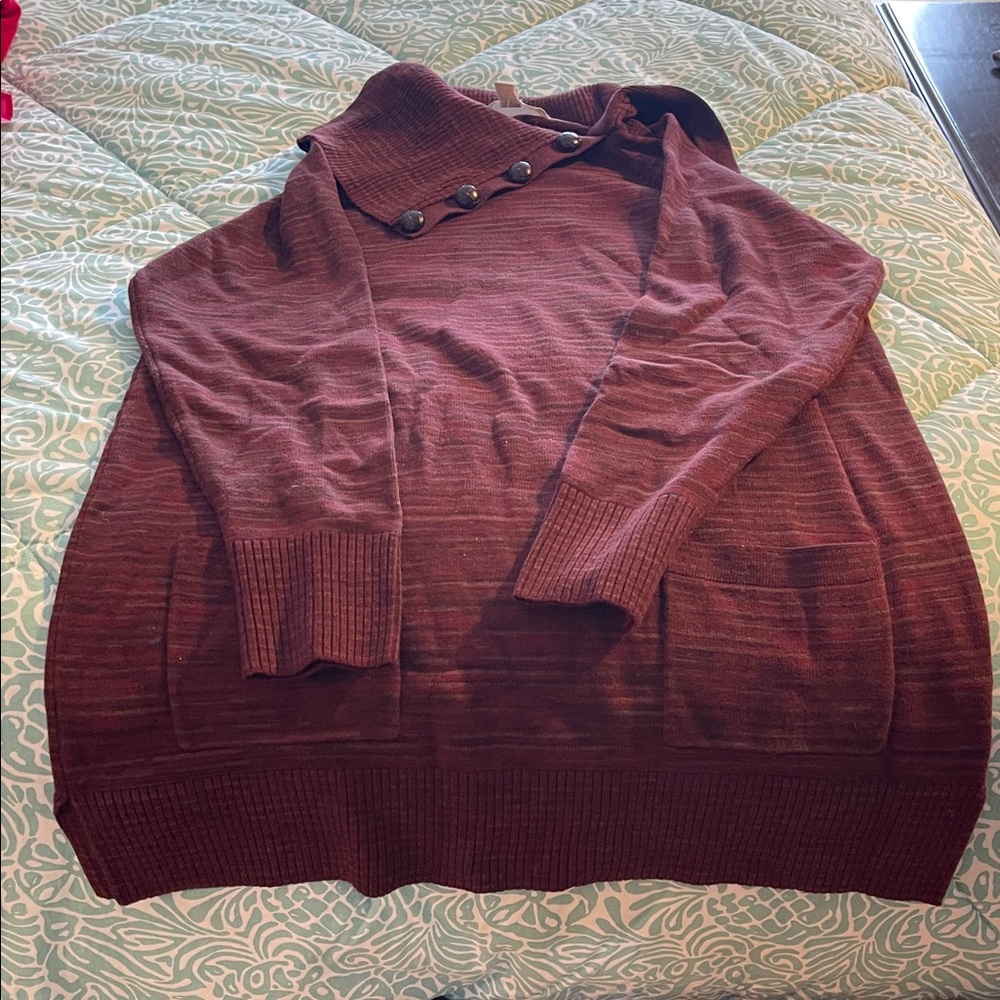 Michael Kors Burgundy Knit Cardigan